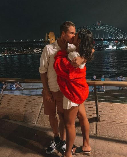 Destanee Aiava with her boyfriend, Corey Gaal.